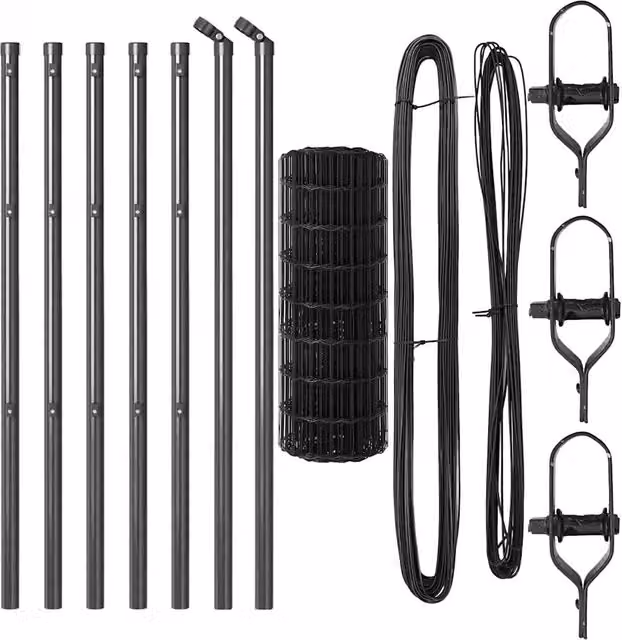 Recinzione da giardino in acciaio e PVC rivestito grigio, Altezza: 40 cm, Lunghezza: 50 m