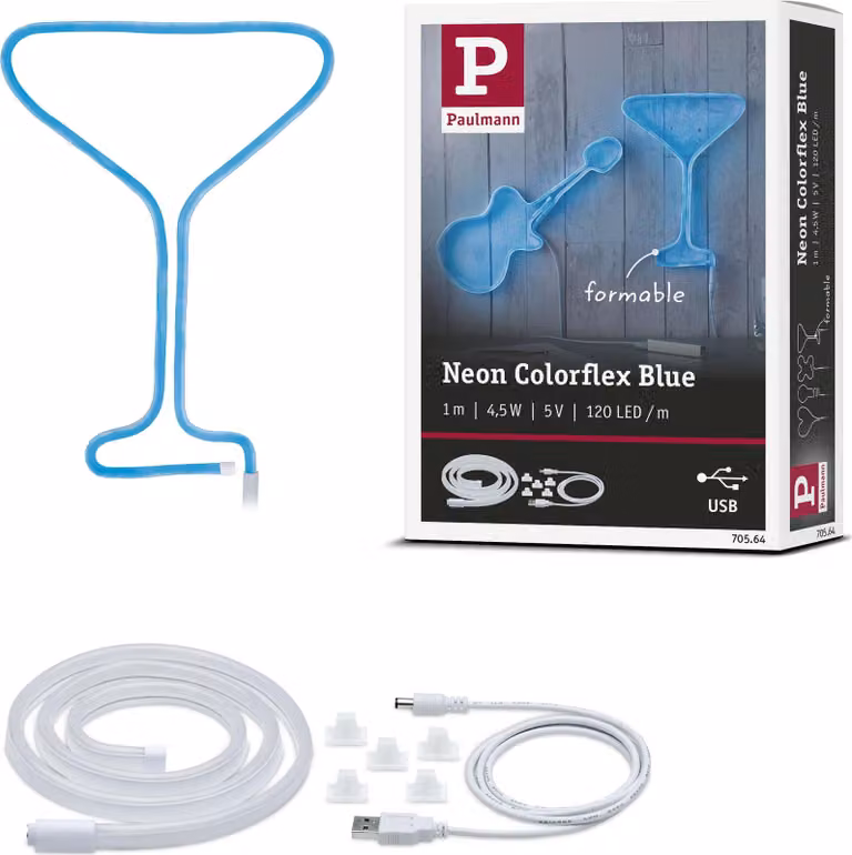 Paulmann Striscia LED Neon Colorflex USB, colore blu