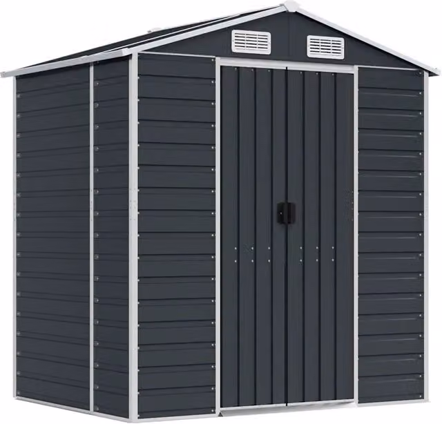 Capanno da Giardino Antracite 191x130x198 cm in Acciaio Zincato CFW2142054