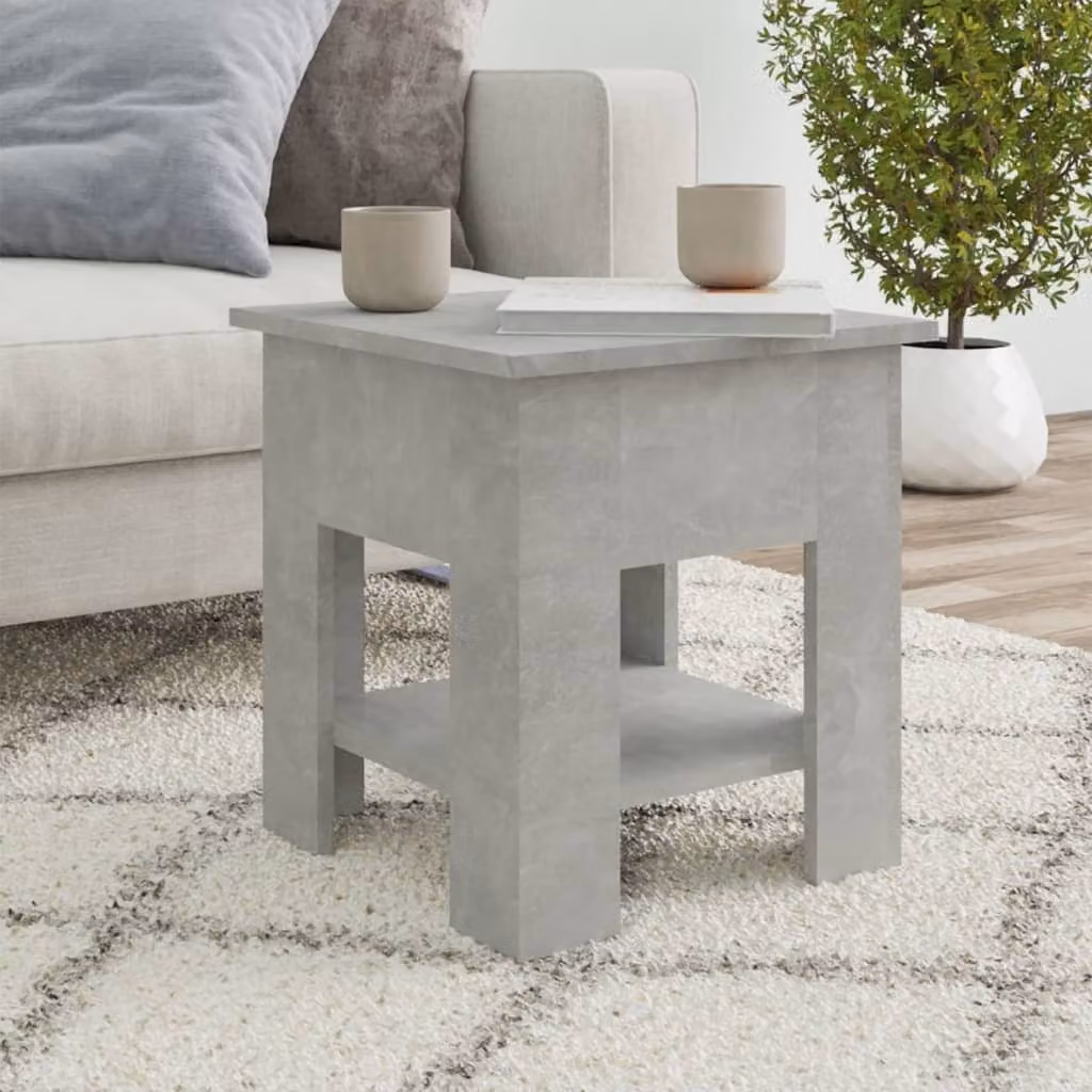 Maison Exclusive - Tavolino grigio cemento 40x40x42 cm Materiale ligneo