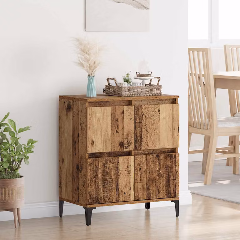 vidaXL Credenza in stile rustico in legno e metallo marrone L: 60 cm, P: 35 cm, H: 70 cm