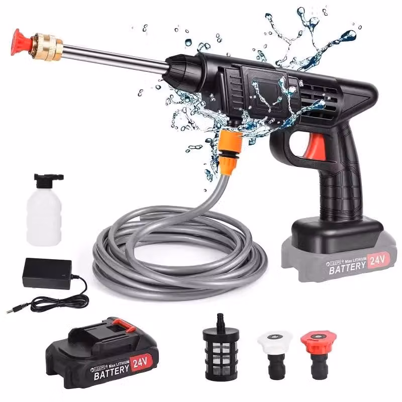 Idropulitrice – Idropulitrice senza fili – 35 bar – 21 V – 1 batteria – Pistola a spruzzo d'acqua per il lavaggio auto