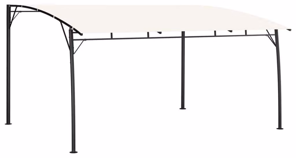 Pergola da esterno - 4 x 3 metri - Colore crema - Tetto in poliestere al 100% - Struttura in acciaio verniciato a polvere