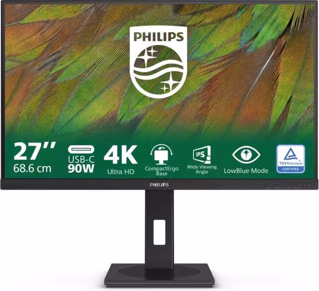Monitor Philips 27B1U3900 da 27 pollici 4K UHD IPS Nero con HDMI, DisplayPort e USB-C