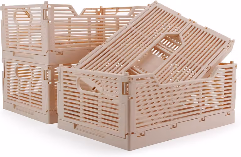 Set di 4 contenitori, in plastica, dimensioni 30,5 x 20,5 x 12,5 cm, impilabili, per uso domestico