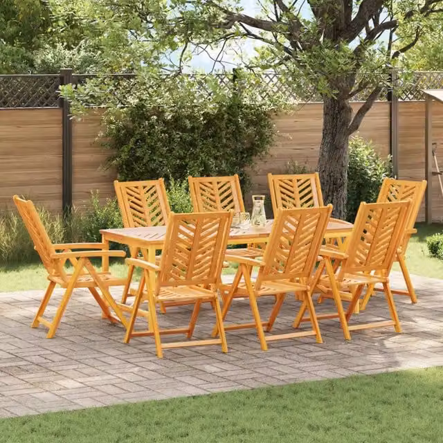 Sedia da Giardino 8 pz Marrone Legno di Acacia Massello 3154136