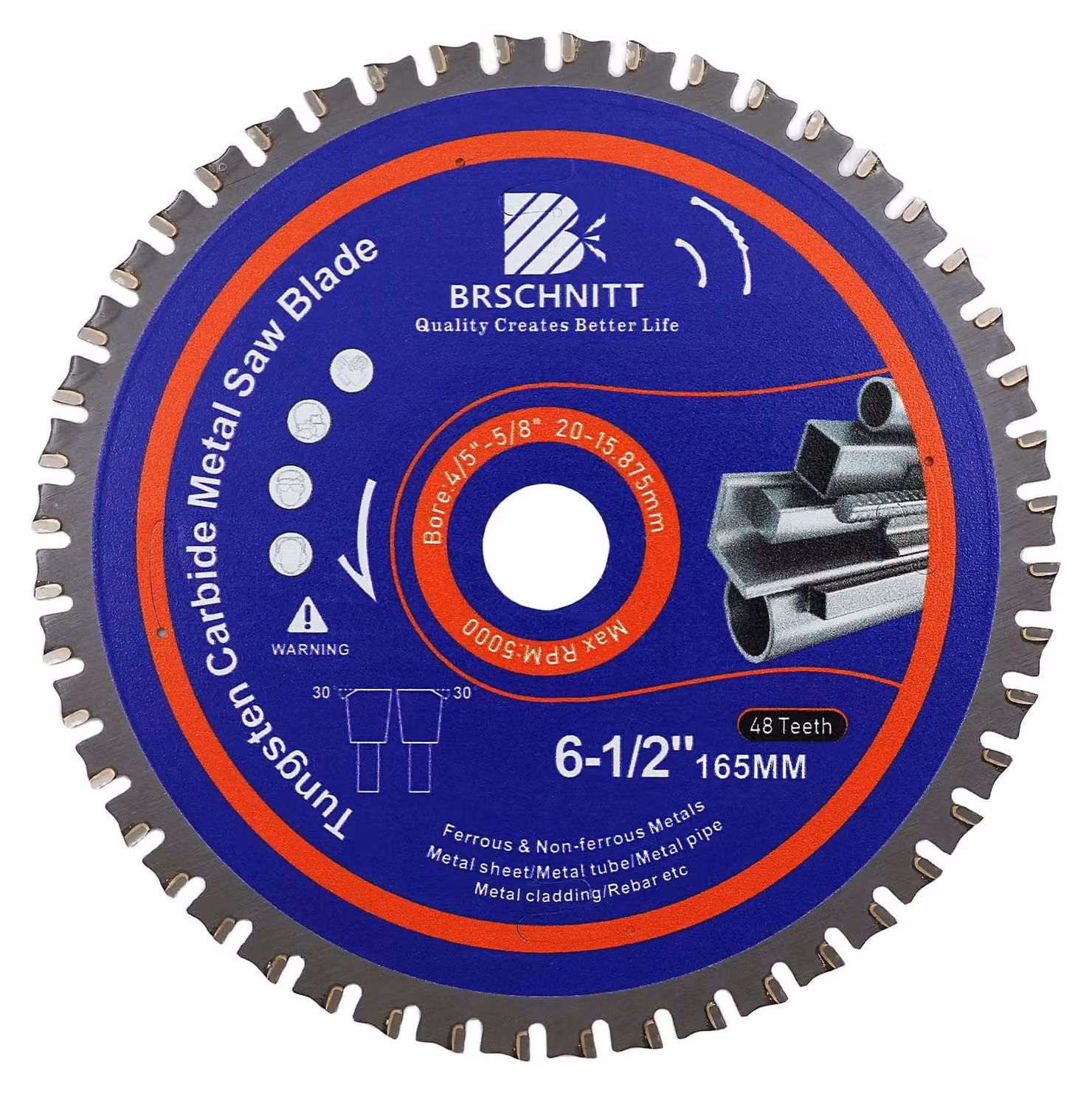 Disco circolare in metallo da 165 mm, 48 denti, per lavorazione del metallo
