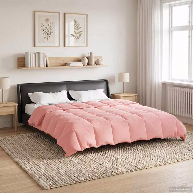 Piumino estivo reversibile vidaXL in microfibra traspirante, Rosa, 200 x 220 cm