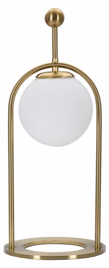 Lampada da Tavolo Glamy Arc Ø21x50 cm in Ferro e Vetro Oro e Bianco