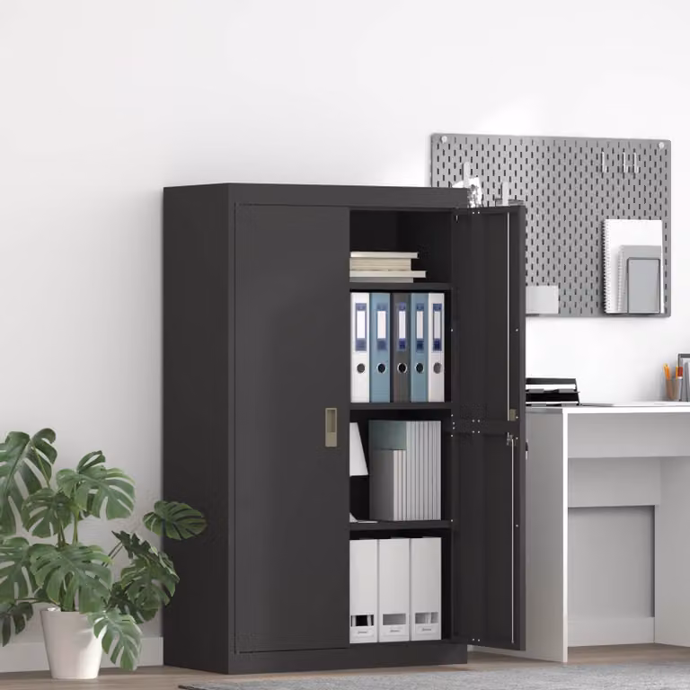 vidaXL Armadio Nero 80 x 40 x 140 cm Acciaio
