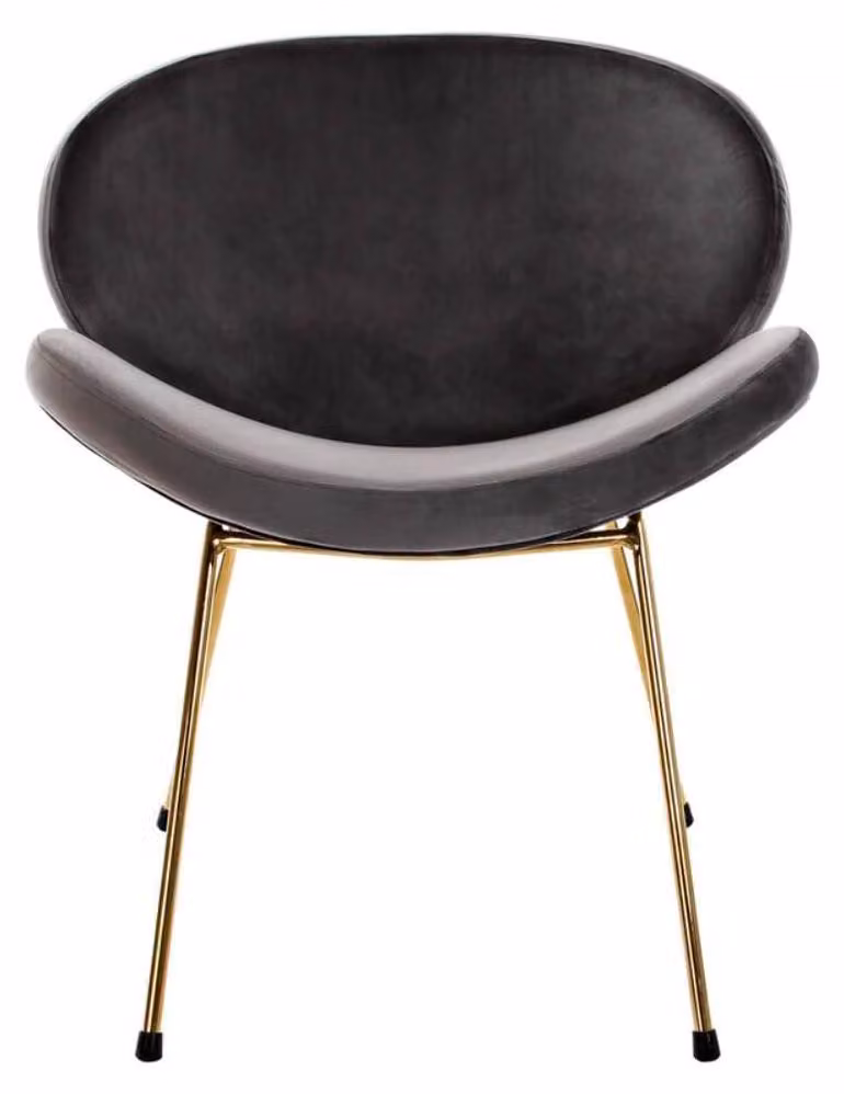 Sedia, modello standard, nera e dorata, in metallo, dimensioni 58x62x73 cm