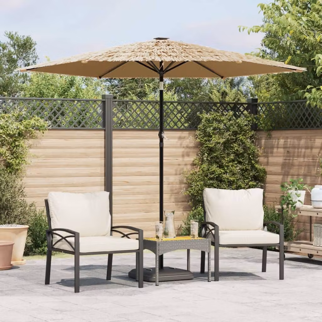 Ombrellone da giardino vidaXL in poliestere marrone con palo centrale in acciaio L: 268 cm, P: 268 cm, H: 226 cm