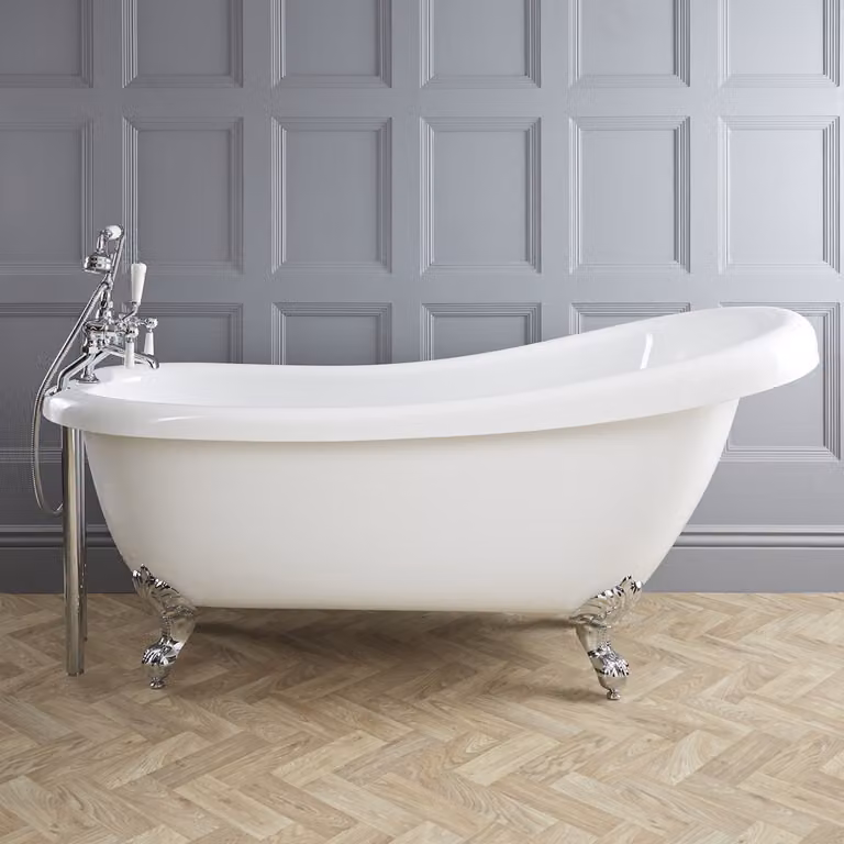 Vasca Centro Stanza Acrilico Schienale Alto 1710x740mm - Piedini cromati - Legend