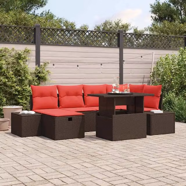Set Divano da Giardino 7 pz polyrattan 3359881