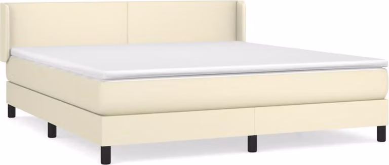 vidaXL Letto a molle con materasso crema 180x200 cm in Pelle finta