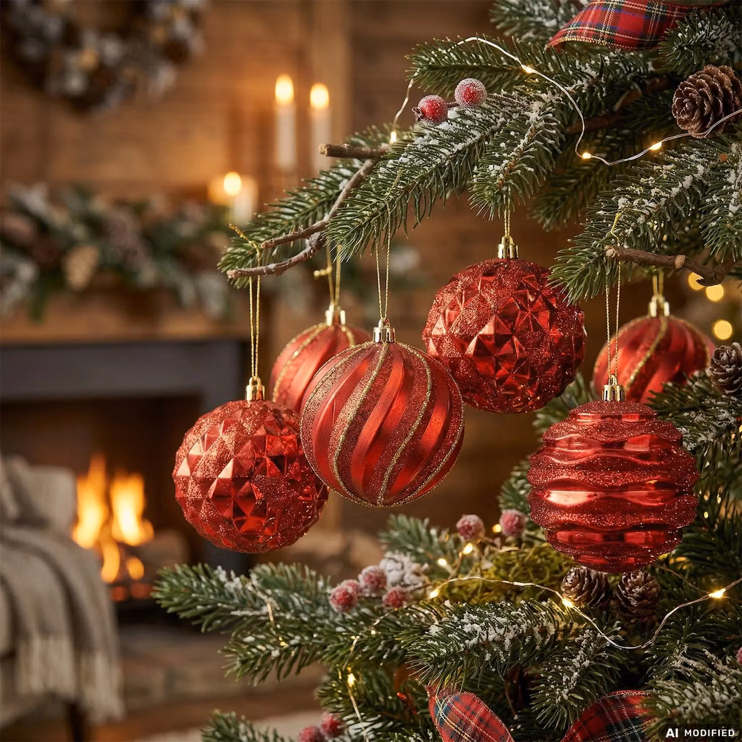 Vestiamo Casa Gran Natale Set di 4 Palline di Natale Rosse Infrangibili Diametro: 10 cm – 1
