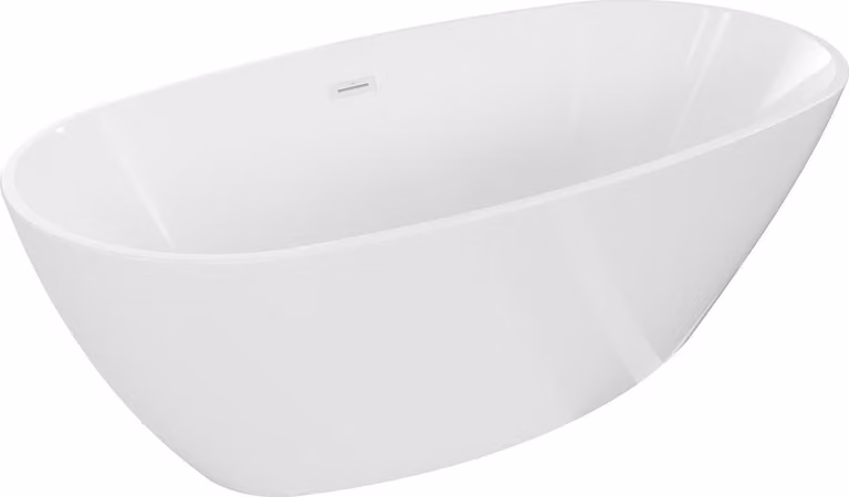 Mexen Eris vasca da bagno indipendente 180 x 95 cm, bianca, troppopieno bianco - 53441809500-20