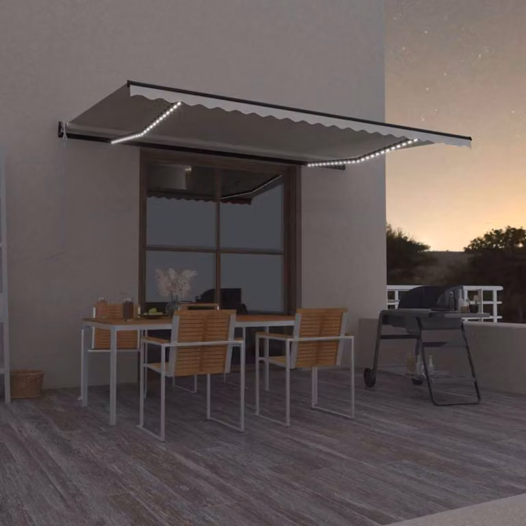 Tenda retrattile vidaXL in poliestere e alluminio, colore beige, L: 500 cm, P: 300 cm, con telecomando