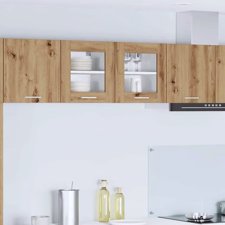 Armadio pensile da cucina moderno vidaXL con ante in vetro, colore marrone, L 40 cm x P 31 cm x H 40 cm