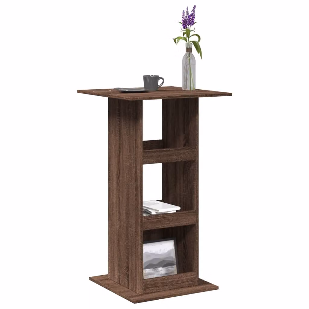 vidaXL Tavolo Bar con Portaoggetti in Legno Marrone, Design Moderno, L/P/H: 60 x 60 x 102 cm