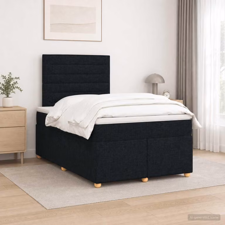 Maison Exclusive - Letto boxspring con materasso nero 120 x 190 cm Tessuto