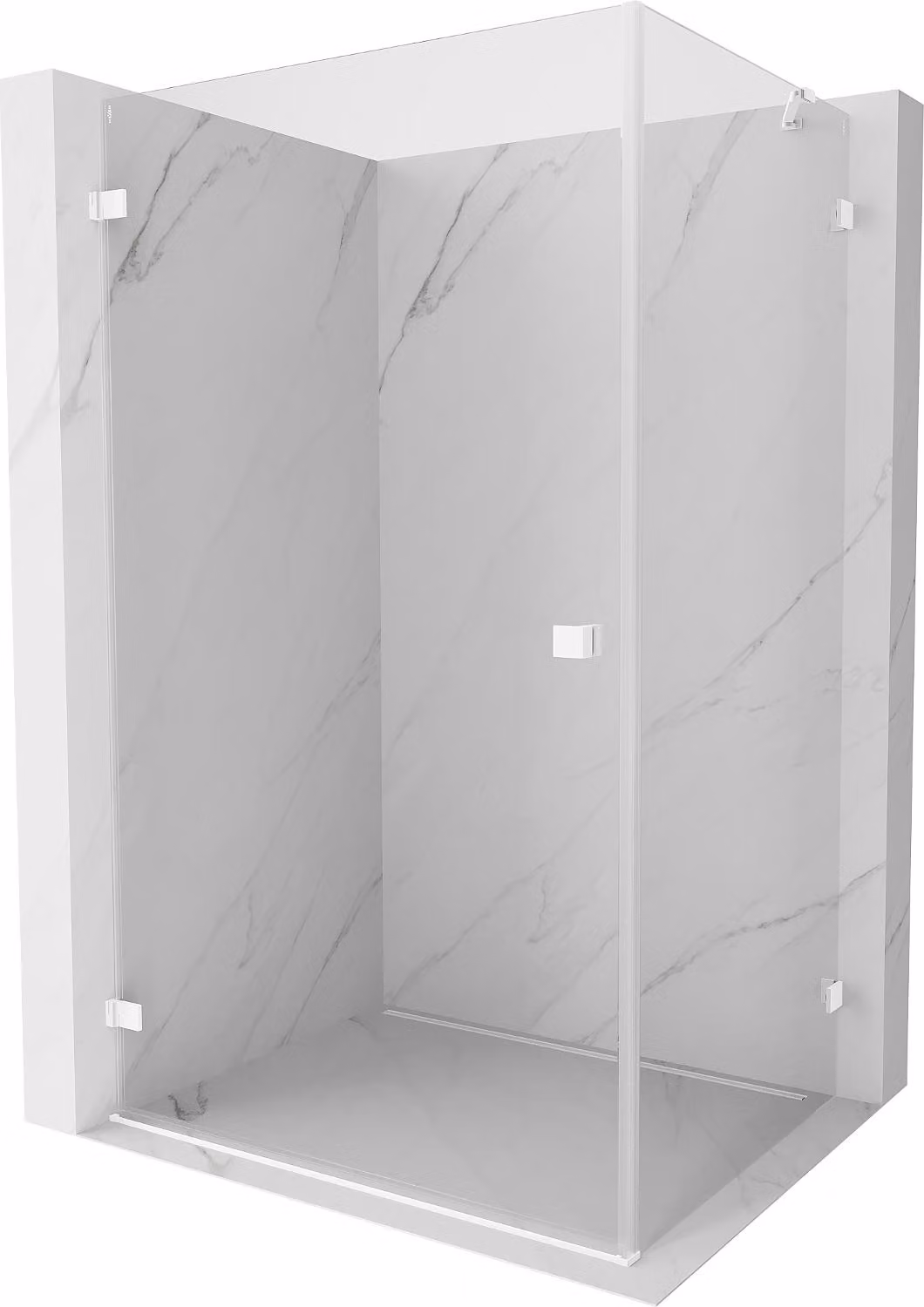 Mexen Lunar-B cabina doccia a battente sinistra 95 x 80 cm, trasparente, bianco - 832-095-080-20-00-L