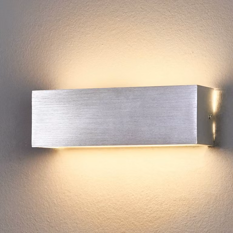 Applique da parete a LED Ranik Lindby, Alluminio / Grigio / Zincato, Corridoio, Alluminio, Moderno, Applique a LED