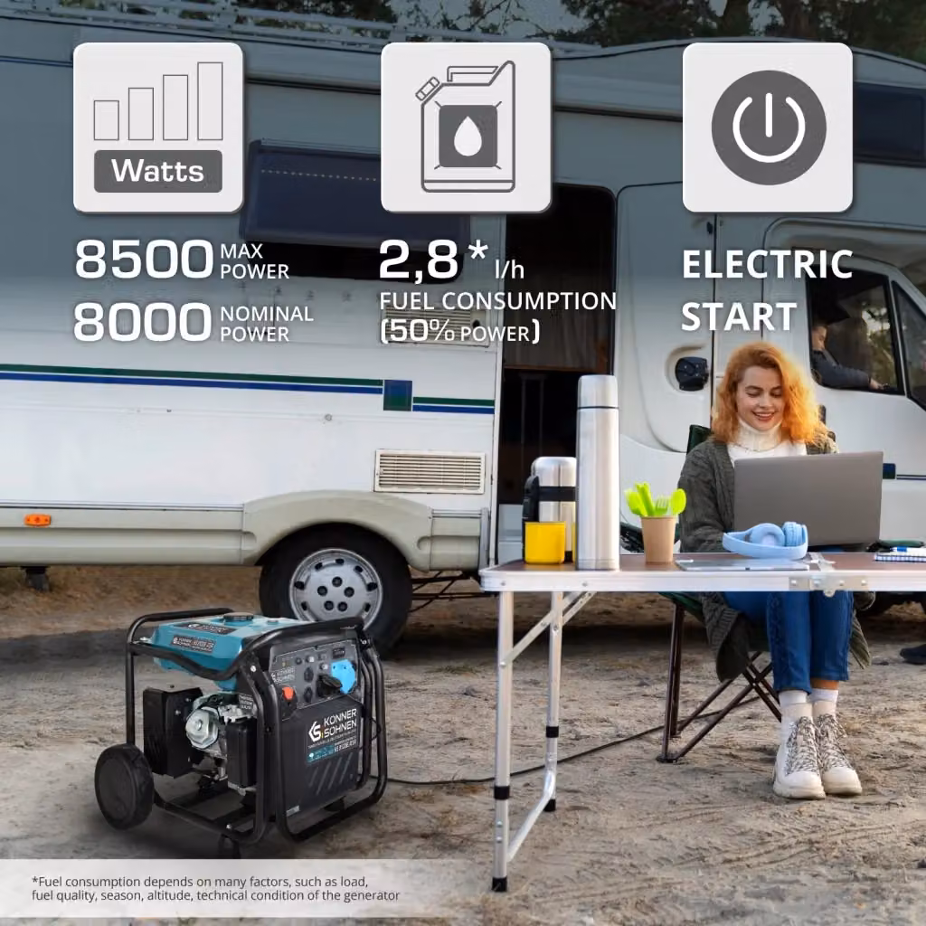Generatore inverter a benzina Könner & Söhnen KS 8100iE ATSR con potenza 8.0 kW – 2