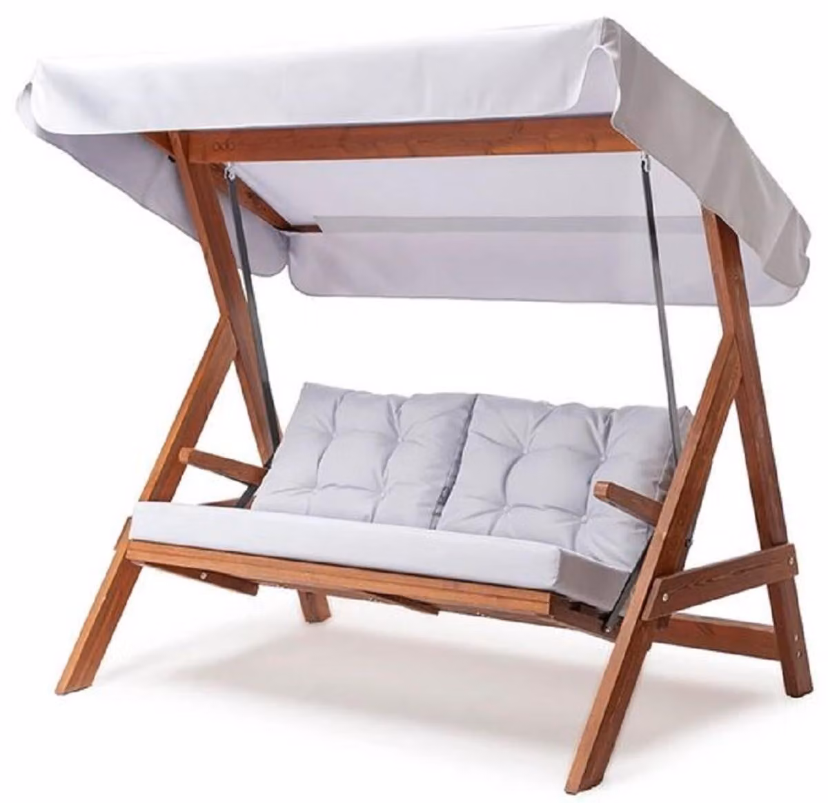 Casa Padrino Luxury Hollywood Swing Grigio chiaro / Marrone - Altalena da giardino resistente alle intemperie con tettuccio - Mobili da giardino - Mobili da giardino - Mobili - Arredo giardino