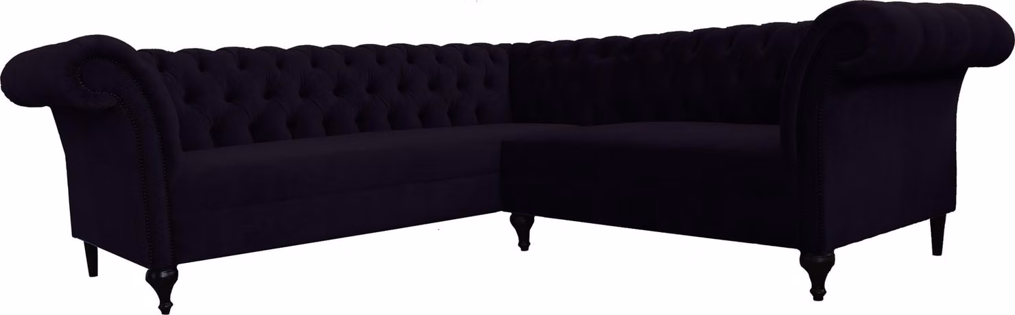 Chesterfield Ecksofa Eckcouch Designer Sofa Couch Samt Ledersofa SLIII Sofa №88