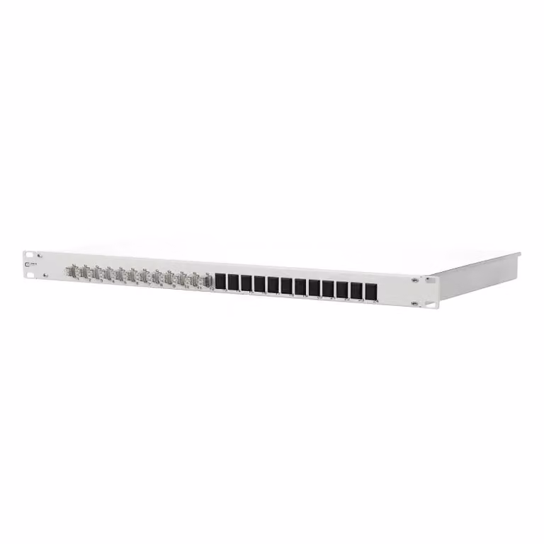 Metz Connect OpDAT fix Patchfeld splice 12xLC-D (metallico), OM3, grigio 1502557E12-E