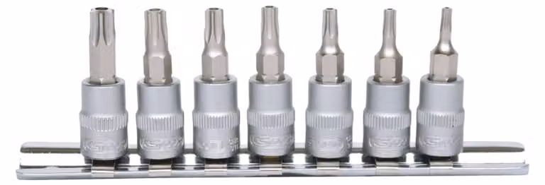 KS TOOLS Set di bussole da 1/4" 7 pz. TB10-TB40 con foro frontale - 911.1460