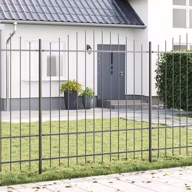 Set di 2 recinzioni per giardino Videx in acciaio con finitura a polvere grigia, H: 215 cm, L: 170 cm – 1