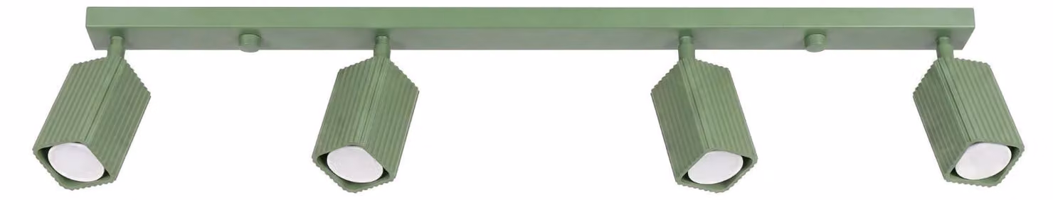 Plafoniera RAYO 4L verde salvia 4xGU10 10W alluminio 16,5x6x81cm Sollux Lighting