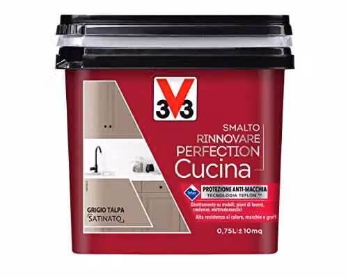 V33 Smalto Rinnovare Perfection Cucina Grigio Talpa Satinato 0,75L