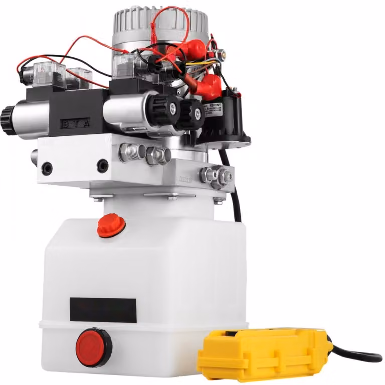 SM® - Pompa idraulica 12V a doppio effetto e doppio solenoide da 4,5L per ribaltabili ZZ004234 - Centralina elettrica idraulica