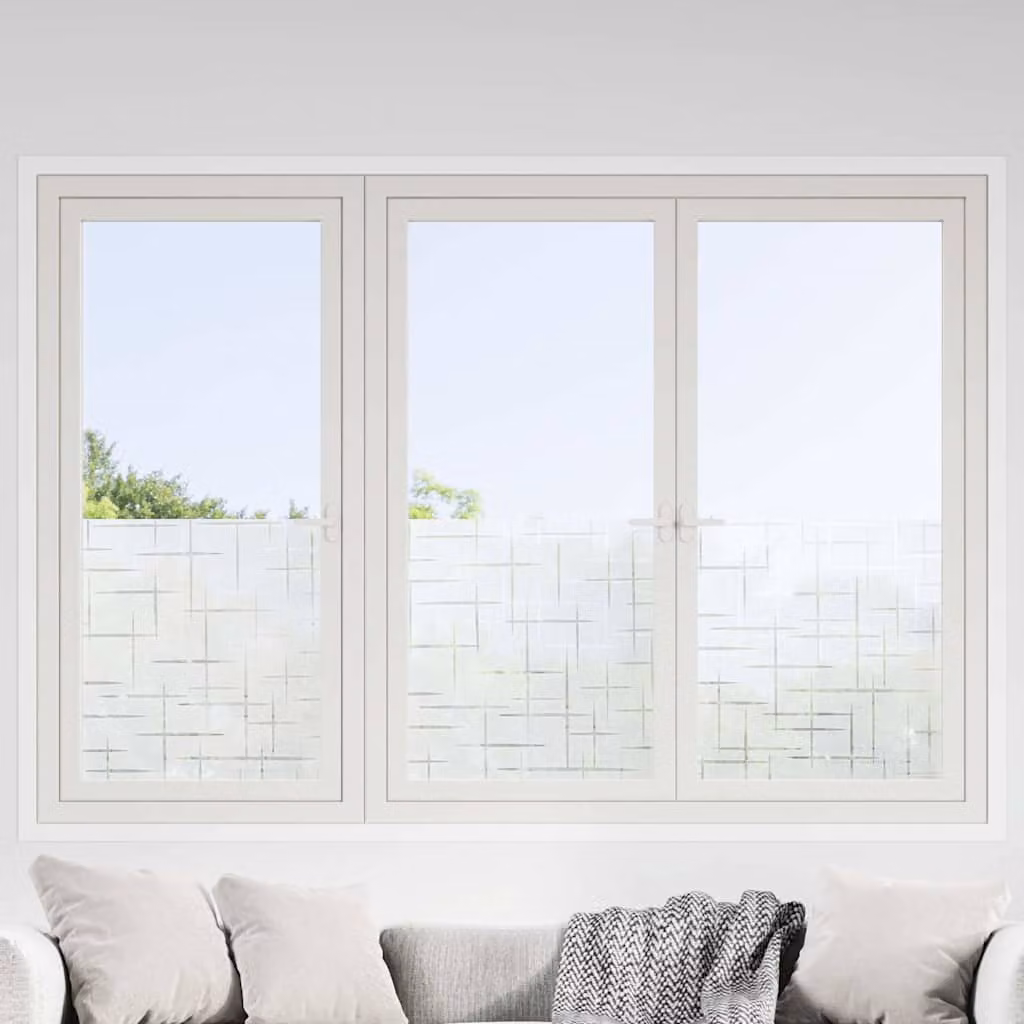Set di 4 pellicole adesive per finestre vidaXL con motivo a stella, colore bianco trasparente, in PVC geometrico