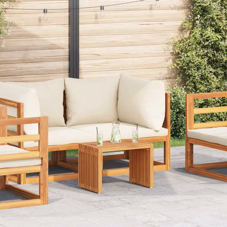 vidaXL Tavolo Laterale da Giardino in Legno di Teak Marrone L: 50 cm, P: 32,5 cm, H: 35 cm