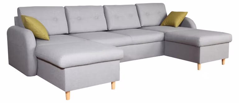 Wohnlandschaft Ecksofa Stoff U-Form Bettfunktion Couch Design Polster Textil Eck
