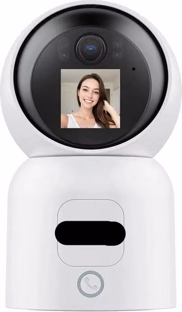 Baby Monitor WiFi con Telecamera IP da 4MP e Funzione di Conversazione Video, Tracciamento Automatico e Controllo via App, Bianco