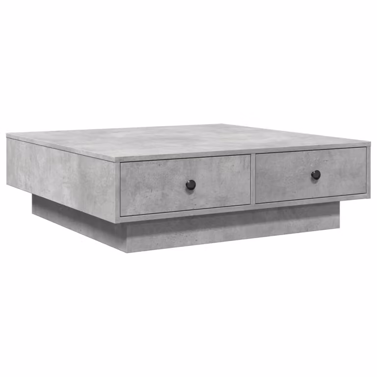 Tavolino da Salotto Grigio Cemento 90x90x28cm Legno Multistrato