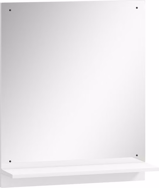 Specchio da parete con ripiano HOMCOM per bagno o ingresso, Bianco, L: 50 cm, H: 60 cm