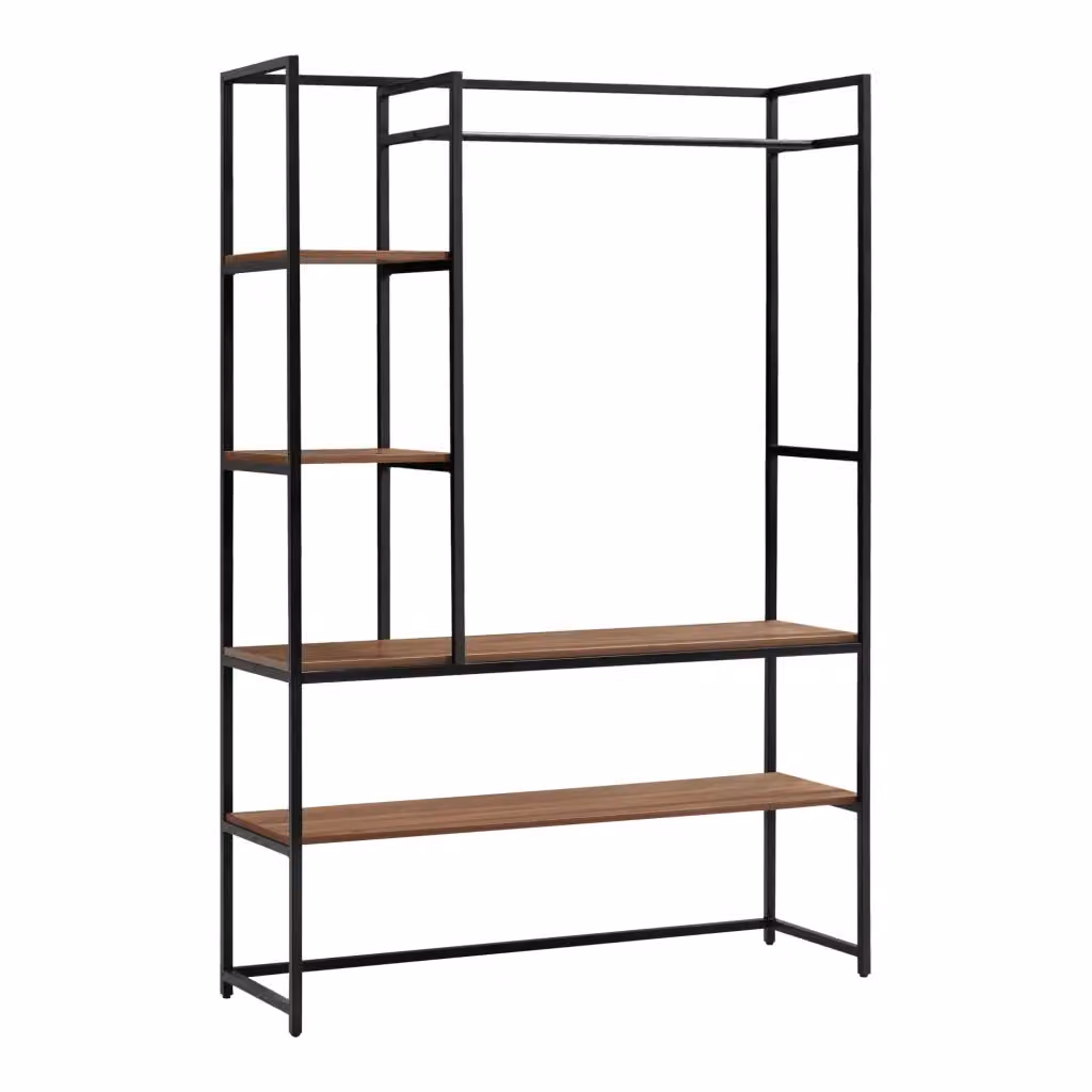 Organizzatore Guardaroba Horgau en.casa, colore Noce e Nero, H 180 x L 120 x P 40 cm – 2