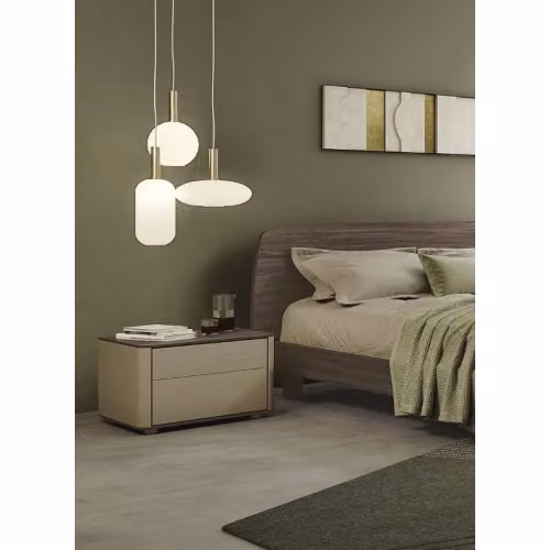 Comodino in legno nobilitato 2 cassetti S75 Fiancotondo Cornice