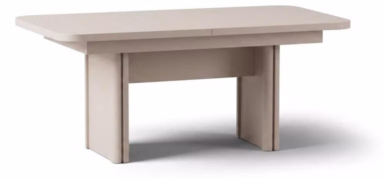 Tavolo da pranzo moderno, beige, allungabile, tavolo da cucina ovale, elegante