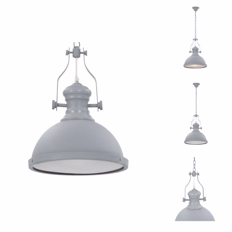 vidaXL Plafoniera grigia rotonda E27 - Lampade