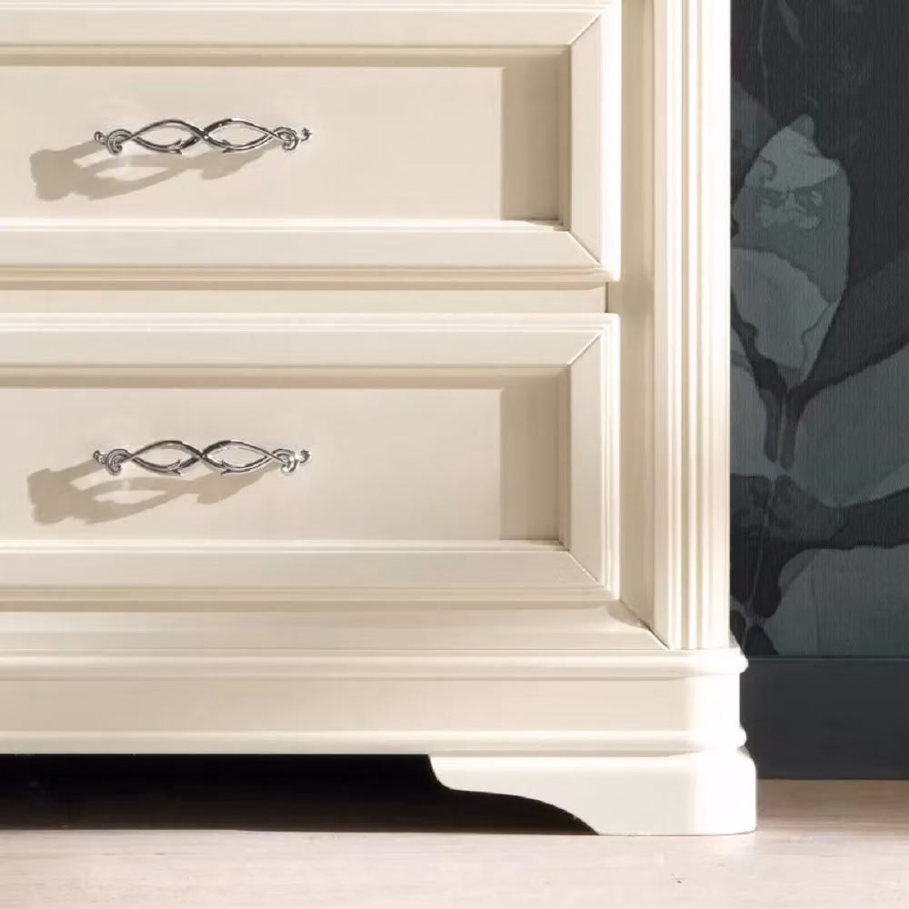 Settimanale classico Mobili 2G con 5 cassetti in legno massello avorio L: 65 cm, P: 42 cm, H: 100 cm – 2
