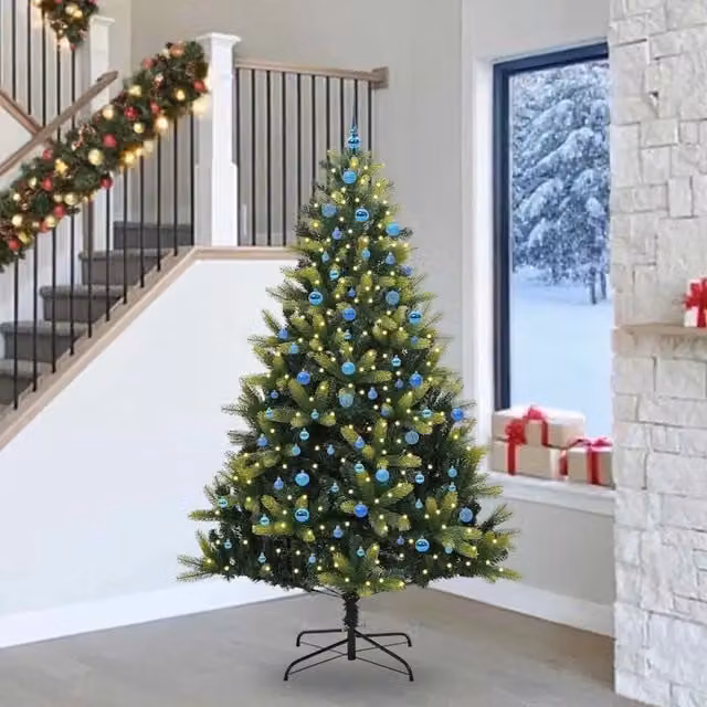 Albero di Natale Artificiale a Cerniera con 300 LED Verde 3396016