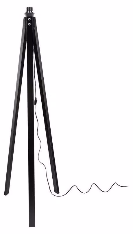 Lampada da terra treppiede legno nero Deco MDL3010