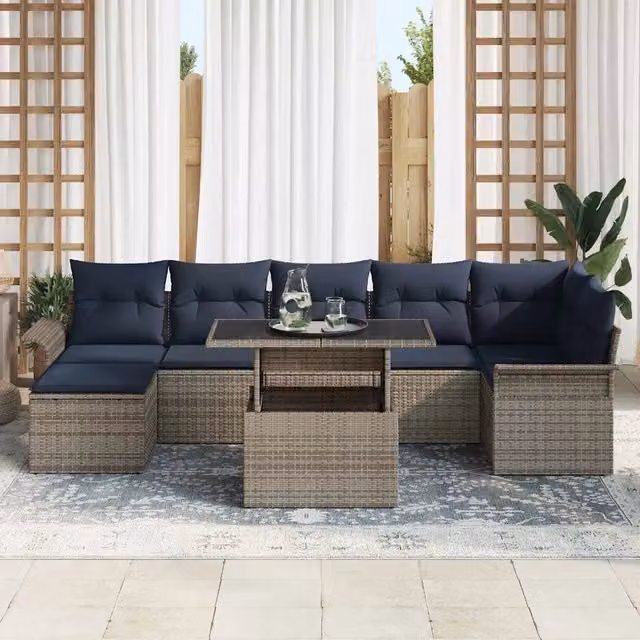 Set Divano da Giardino 8 pz Grigio 3357068